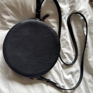 COS Black Leather Crossbody Circle Bag